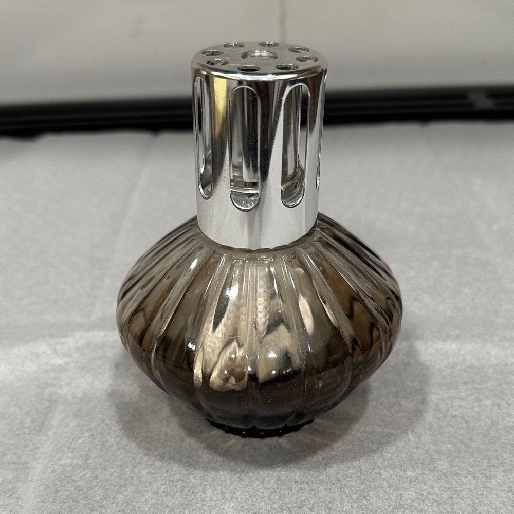 Modern Silver and Brown Candle Holder